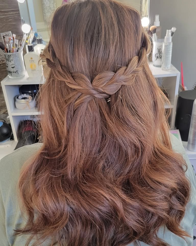 Half-up braided bridal style