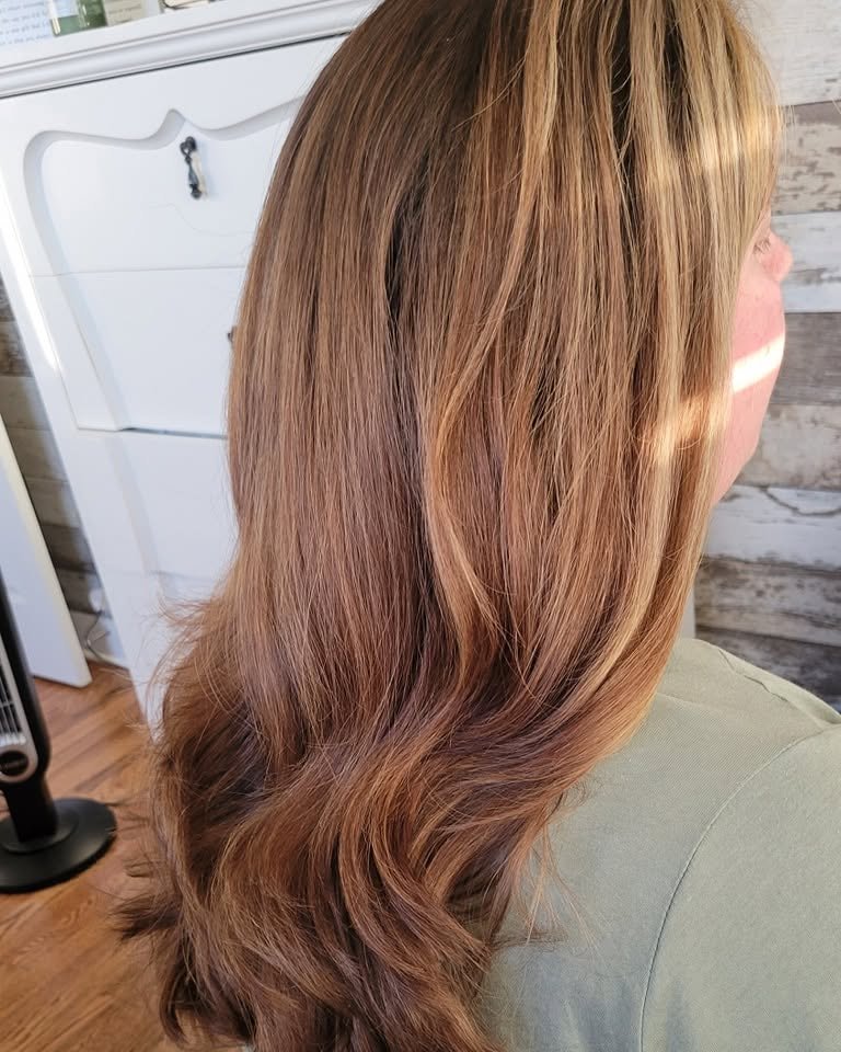 Warm auburn balayage