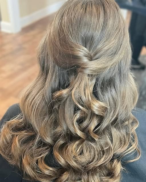 Half-up curled formal style